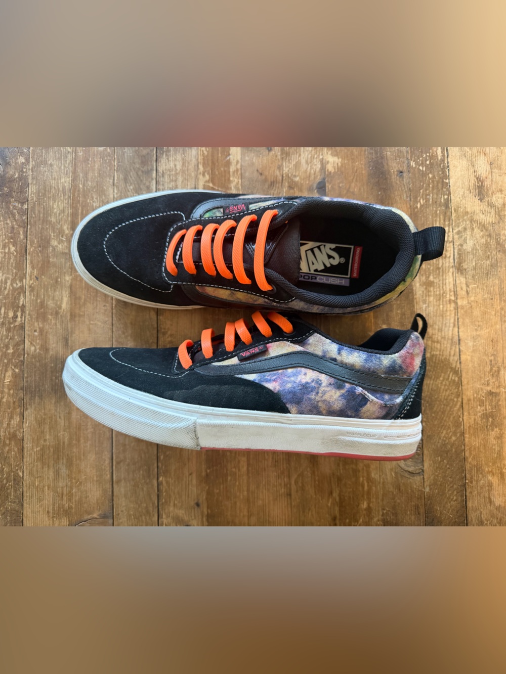 EUC Vans Kyle Walker Pro Black Multi Tie Dye Terry Skate Shoes Mens size 6.5
